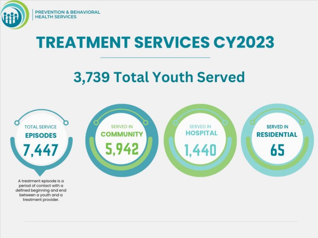 CY23 Treatment Services - 3,739 Total Youth Served